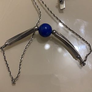 🔵💧🦋sterling silver and lapis necklace